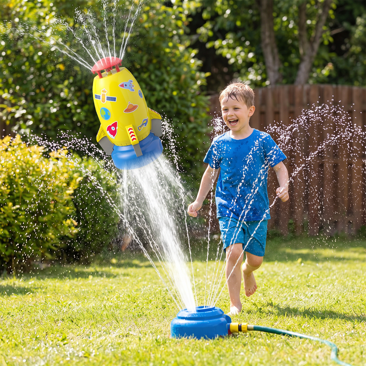 Flying Rocket Water Sprinkler Outdoor Toy for Kids