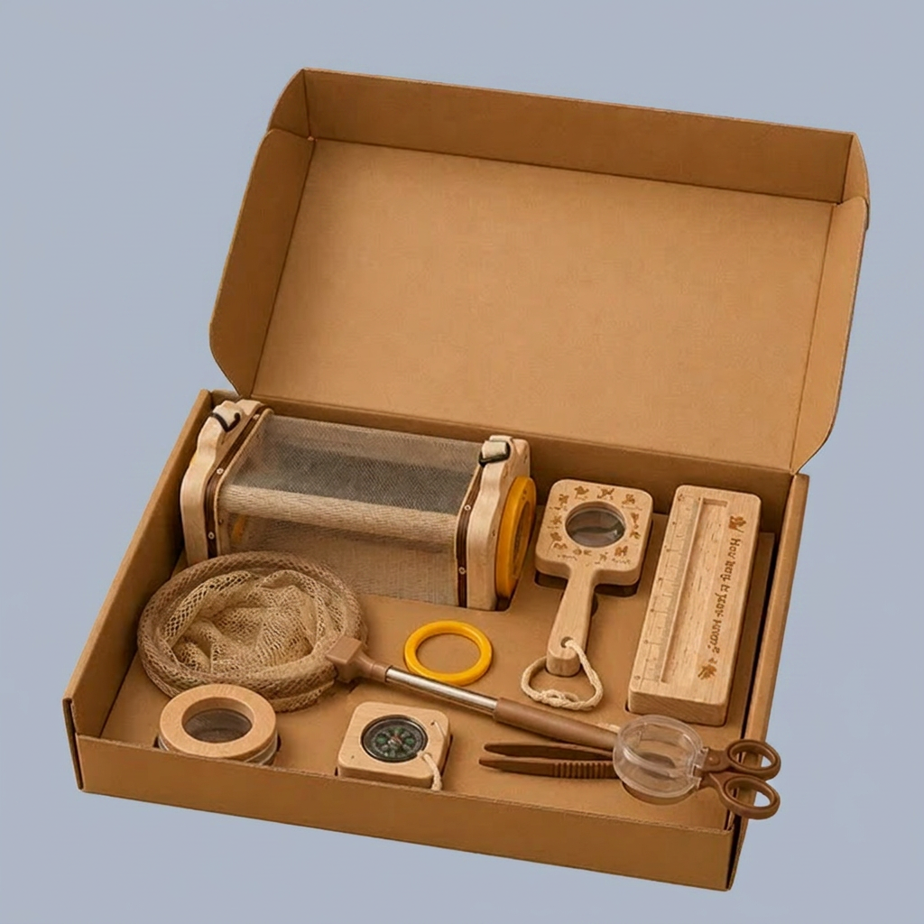 Kids Nature Explorer Kit with Bug Catcher Net Magnifier and Compass