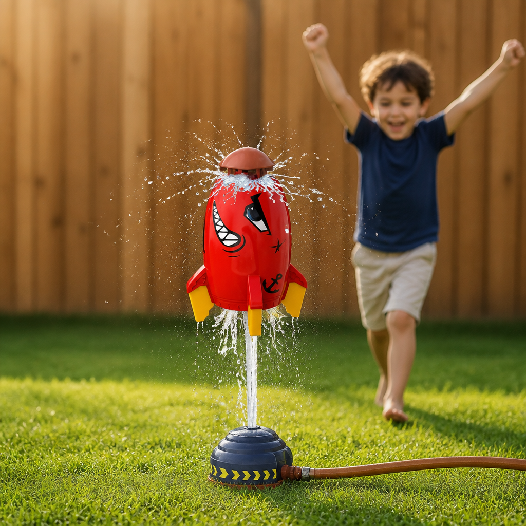 Flying Rocket Water Sprinkler Outdoor Toy for Kids