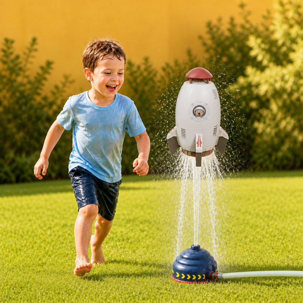 Flying Rocket Water Sprinkler Outdoor Toy for Kids