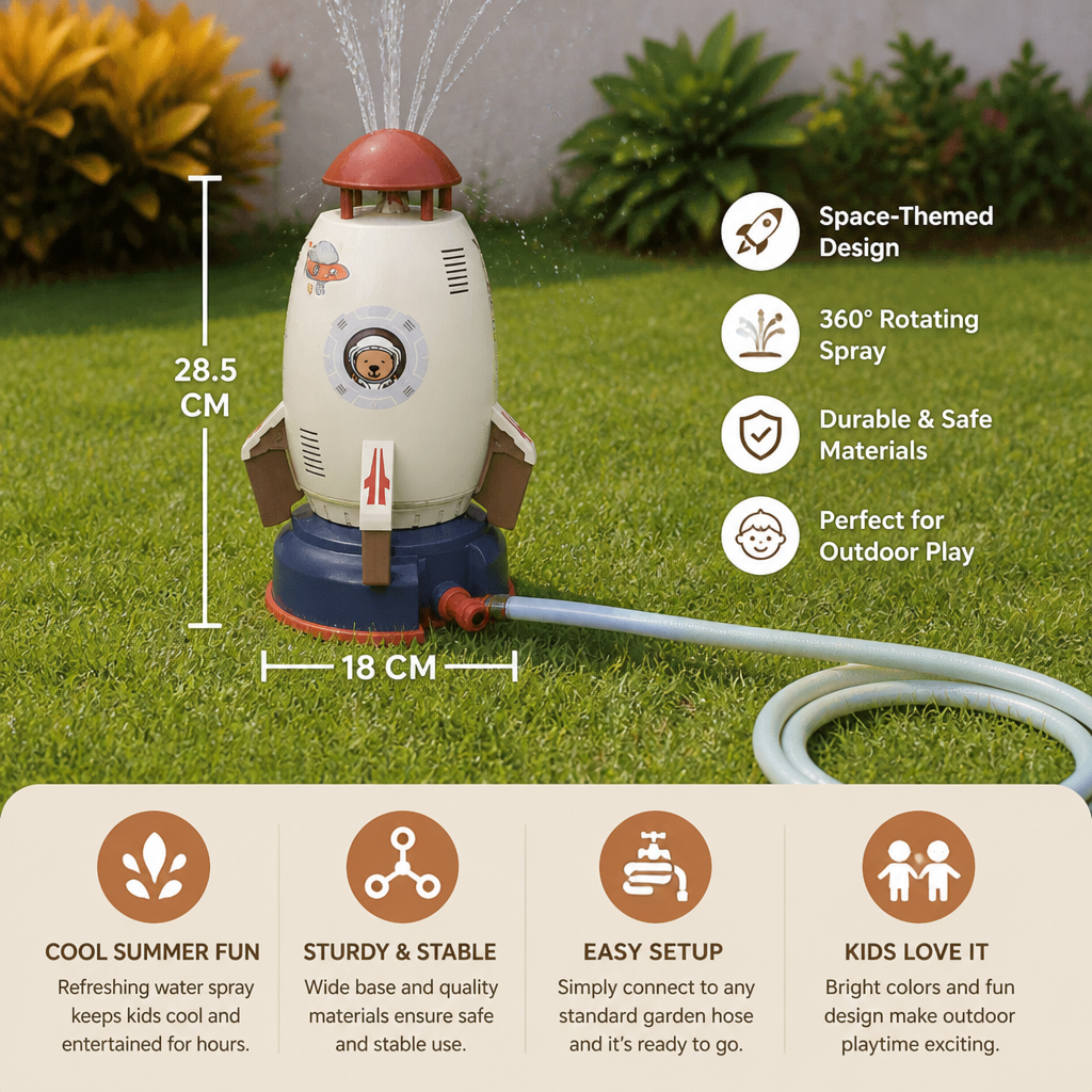 Flying Rocket Water Sprinkler Outdoor Toy for Kids