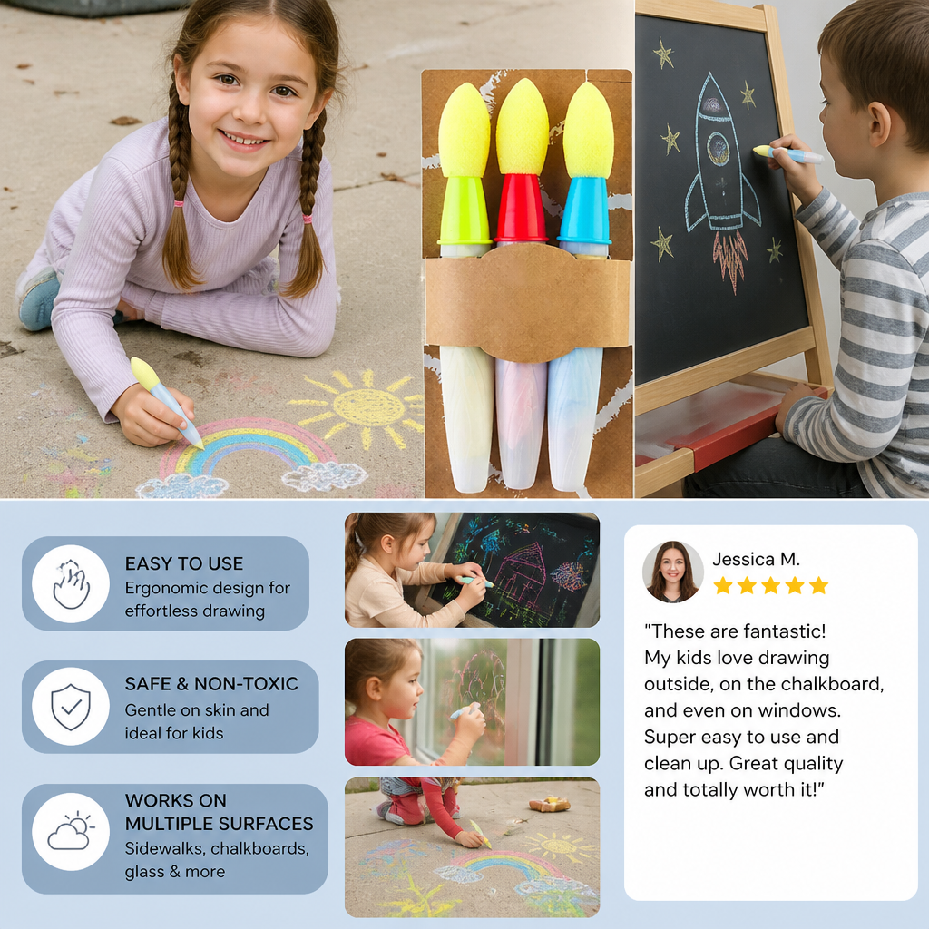 Magical Drawing Pens 3-Piece Set – For Creative Fun on Multiple Surfaces