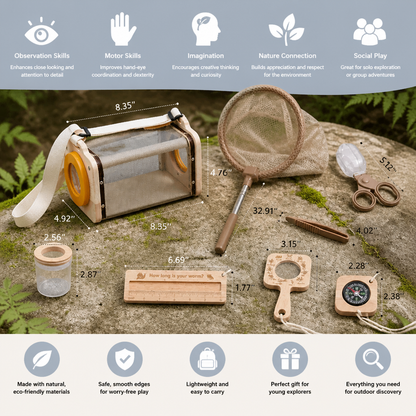 Kids Nature Explorer Kit with Bug Catcher Net Magnifier and Compass