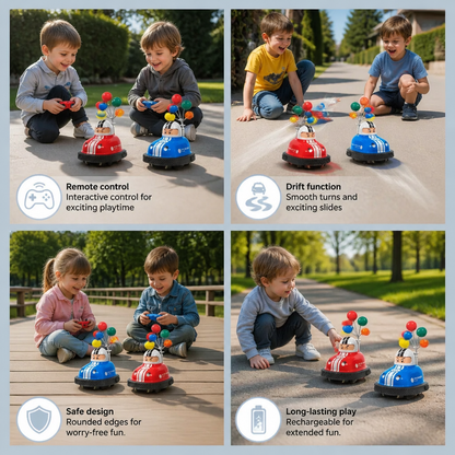 Bumper cars with skid function