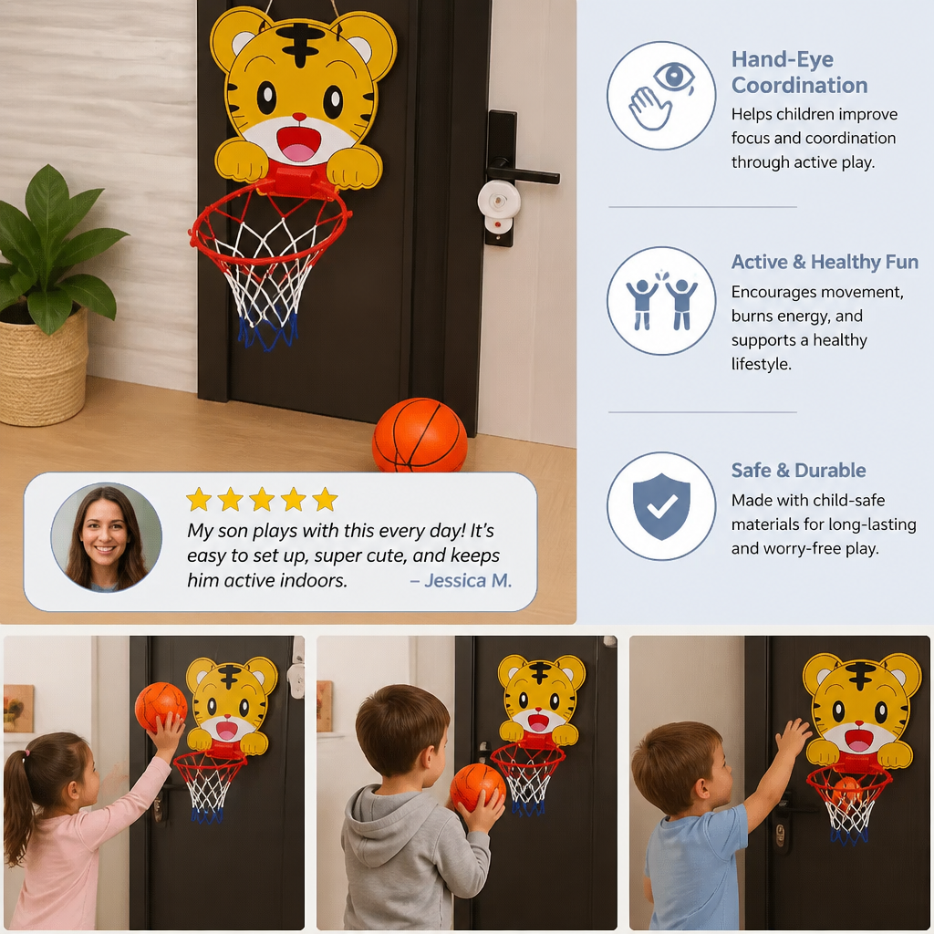 Cute animal basketball set for children