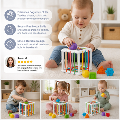 Montessori shapebox – sorting and motor skills game