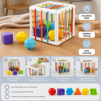 Montessori shapebox – sorting and motor skills game