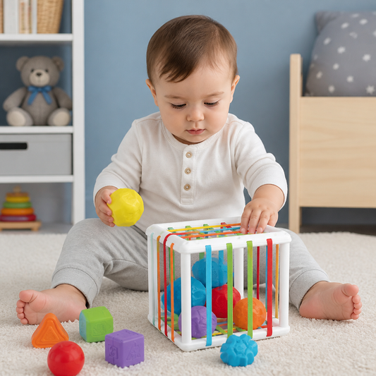 Montessori shapebox – sorting and motor skills game