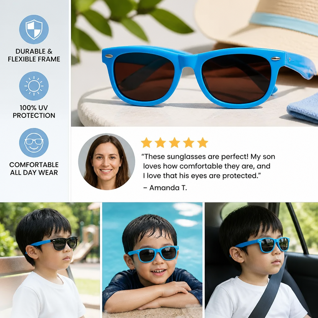 Kids Flex Sunglasses with Flexible and Durable Frame