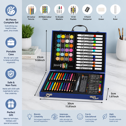 88-Piece Creative Art Case for Little Artists