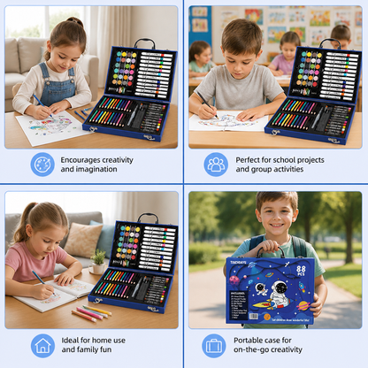 88-Piece Creative Art Case for Little Artists