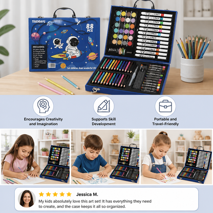 88-Piece Creative Art Case for Little Artists