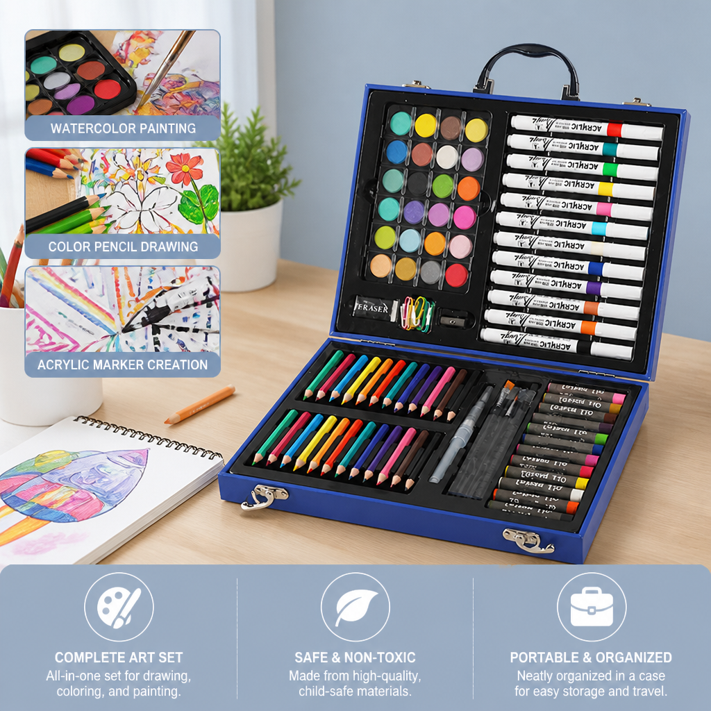 88-Piece Creative Art Case for Little Artists