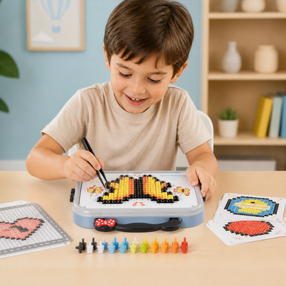 Kids Montessori Mushroom Pegboard Mosaic Puzzle Set