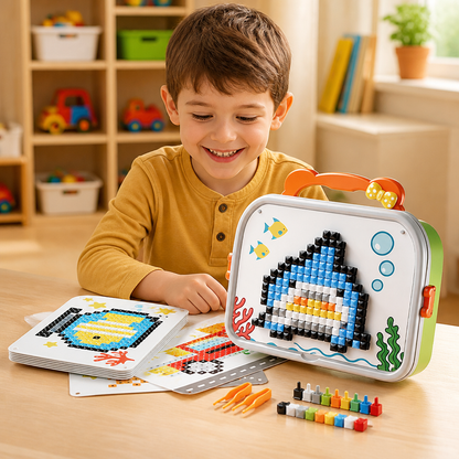 Kids Montessori Mushroom Pegboard Mosaic Puzzle Set