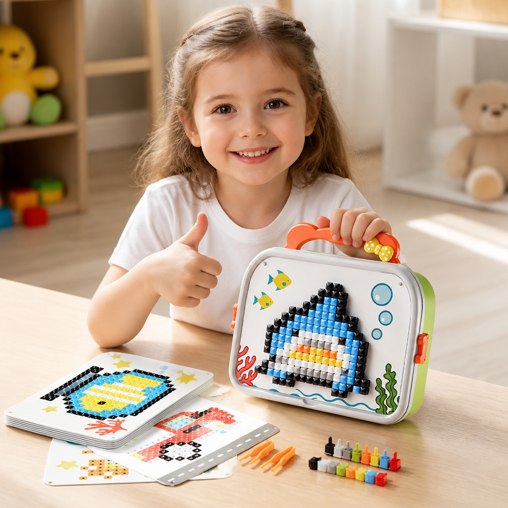 Kids Montessori Mushroom Pegboard Mosaic Puzzle Set