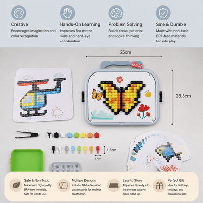 Kids Montessori Mushroom Pegboard Mosaic Puzzle Set
