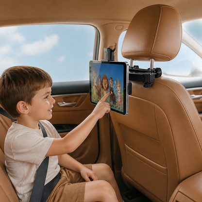 360° Rotating Car Headrest Tablet Holder – Back Seat Mount for Tablets