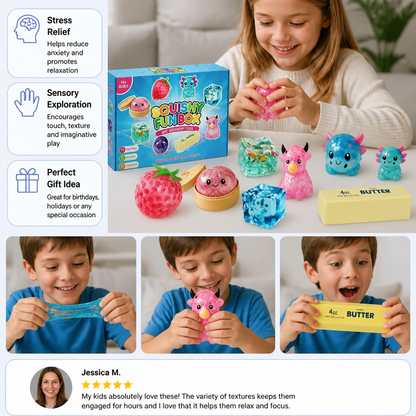 Premium Squishy Fidget Toy Set – 8 Sensory Toys