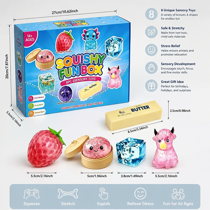 Premium Squishy Fidget Toy Set – 8 Sensory Toys