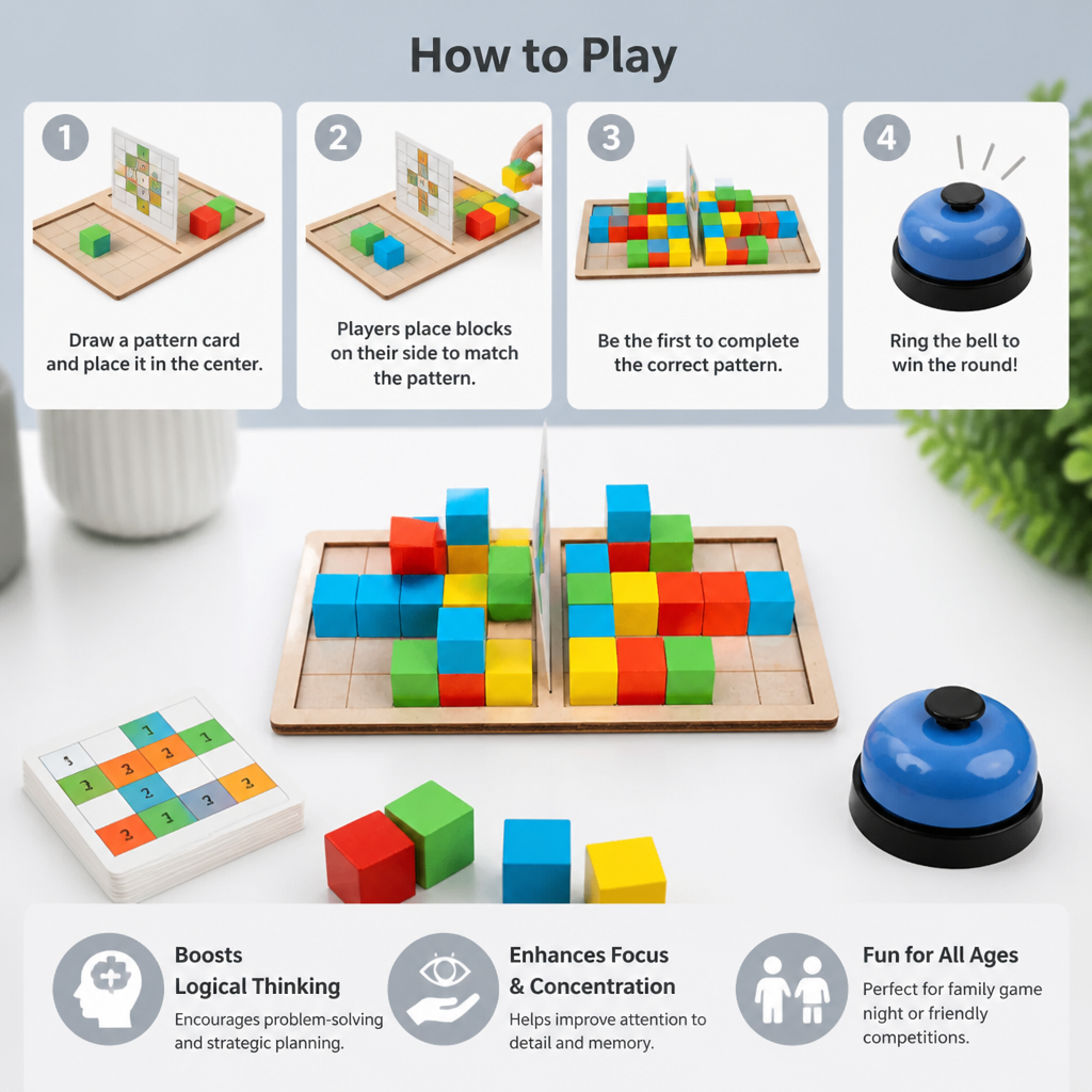3D Color Match Building Blocks Puzzle Game