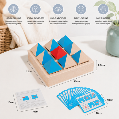 Wooden Geometric Pattern Puzzle – Logic & Spatial Thinking Game