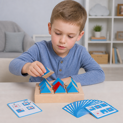 Wooden Geometric Pattern Puzzle – Logic & Spatial Thinking Game