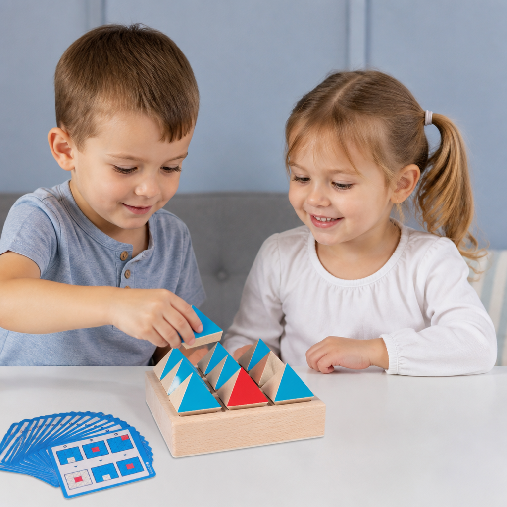 Wooden Geometric Pattern Puzzle – Logic & Spatial Thinking Game