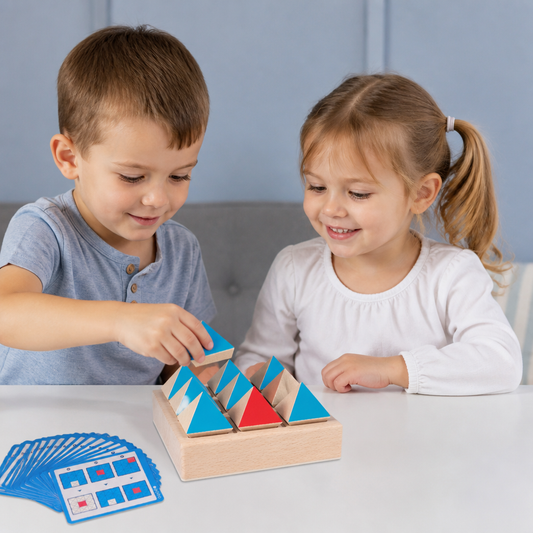 Wooden Geometric Pattern Puzzle – Logic & Spatial Thinking Game