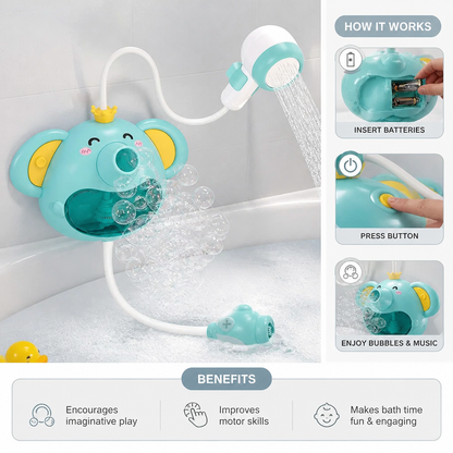 Musical Elephant Bubble Bath Toy with Shower Head
