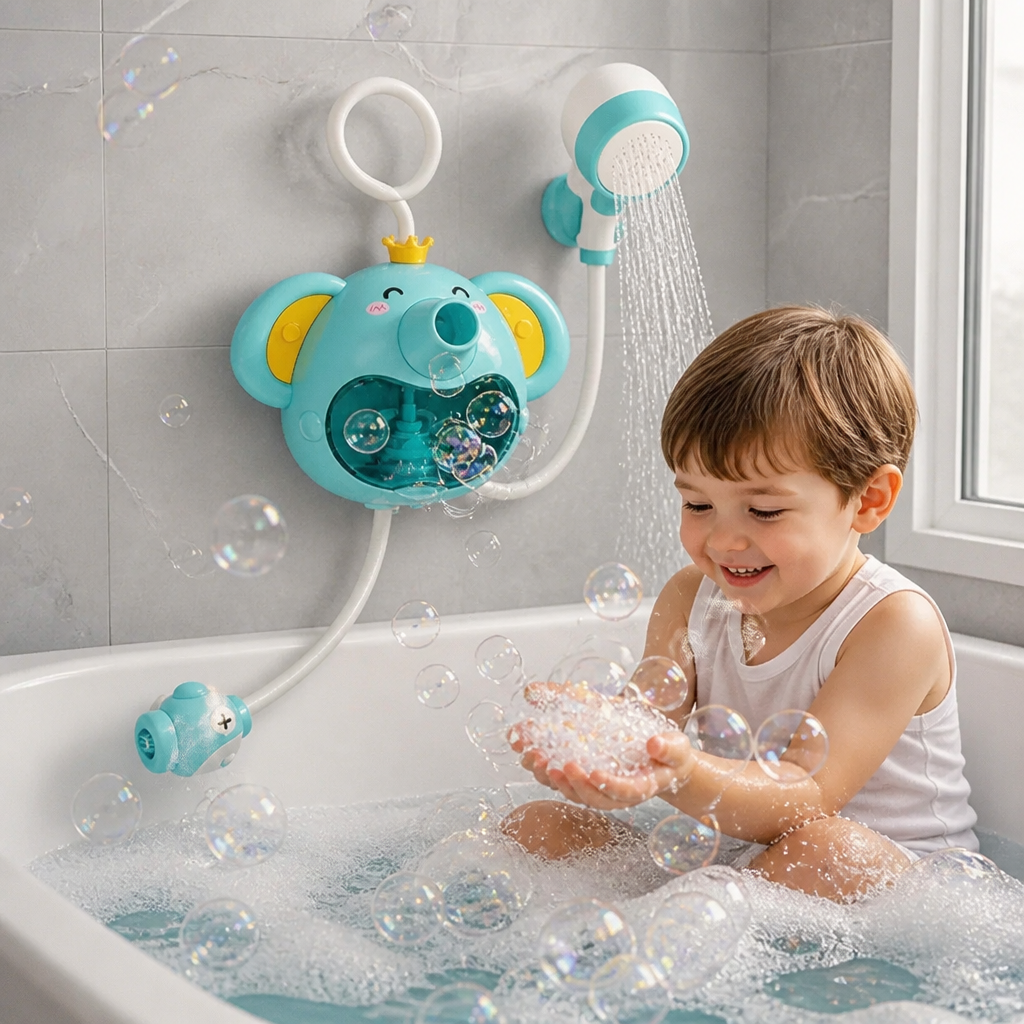 Musical Elephant Bubble Bath Toy with Shower Head