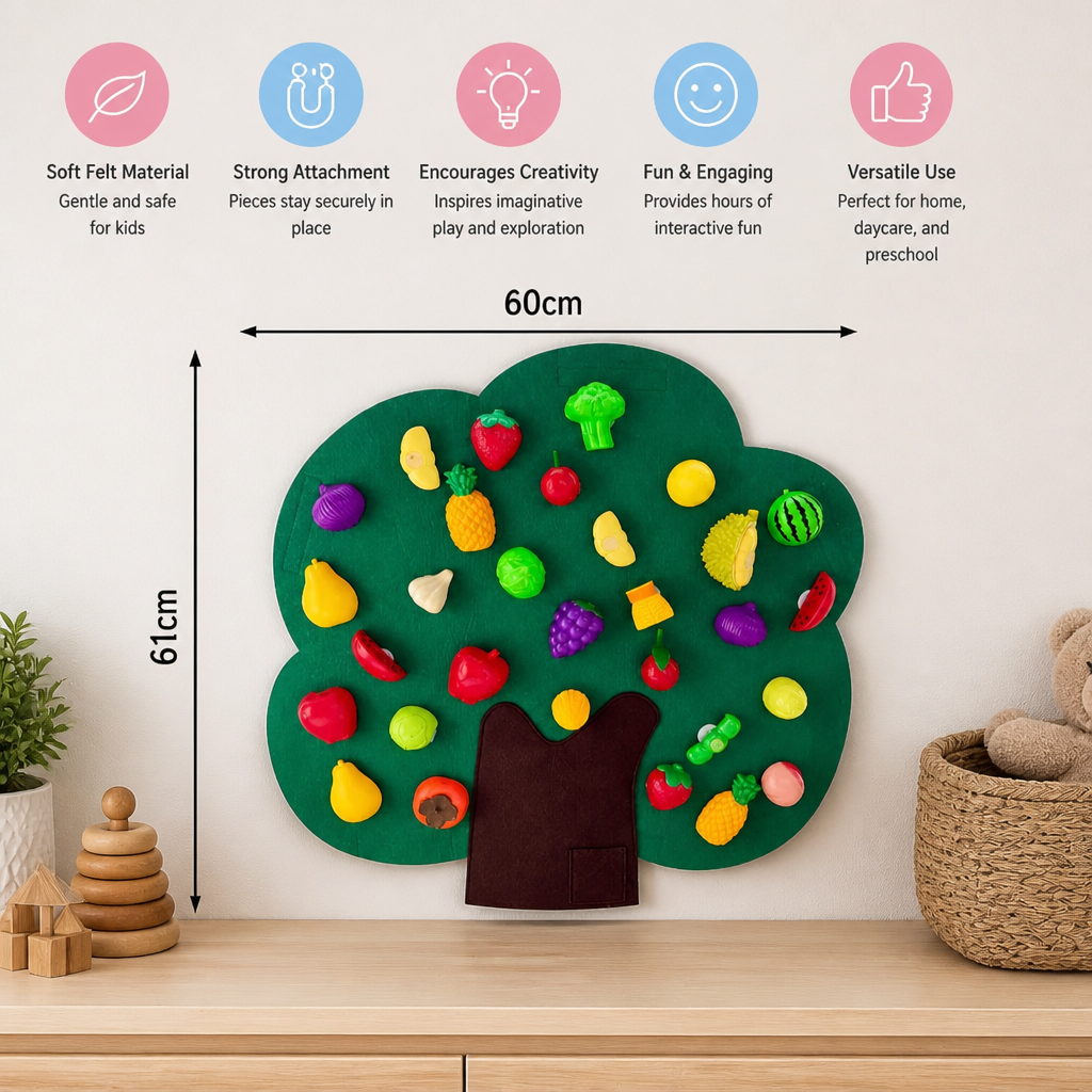 Felt Fruit Tree Activity Board – Montessori Learning Toy
