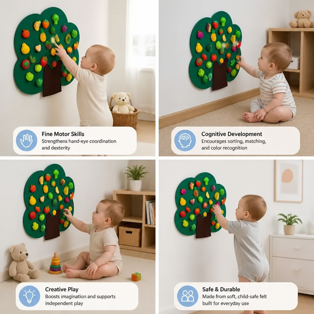Felt Fruit Tree Activity Board – Montessori Learning Toy