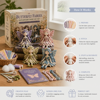 Fairy DIY Sewing Kit for Kids – Make Enchanting Fairy Dolls with Fabric, Accessories & Instructions