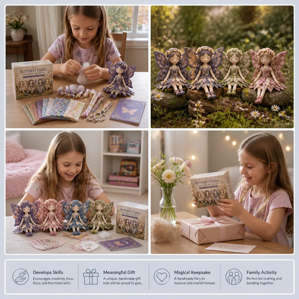 Fairy DIY Sewing Kit for Kids – Make Enchanting Fairy Dolls with Fabric, Accessories & Instructions
