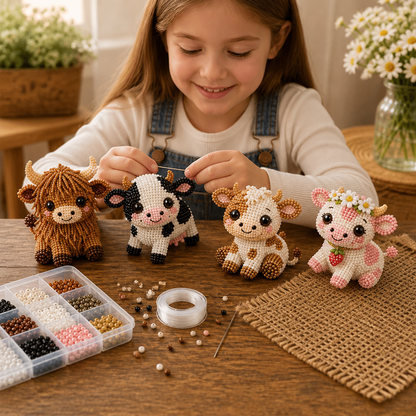 3D Beaded Animal Craft Kit – DIY Mini Bead Art Set for Beginners