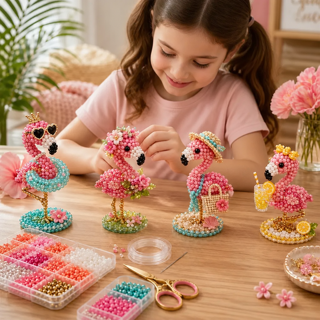 3D Beaded Animal Craft Kit – DIY Mini Bead Art Set for Beginners