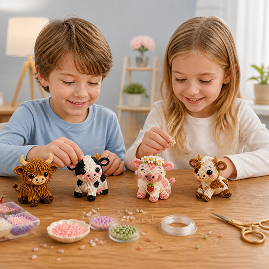 3D Beaded Animal Craft Kit – DIY Mini Bead Art Set for Beginners