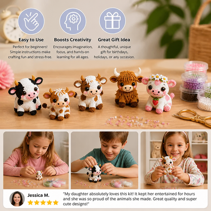 3D Beaded Animal Craft Kit – DIY Mini Bead Art Set for Beginners
