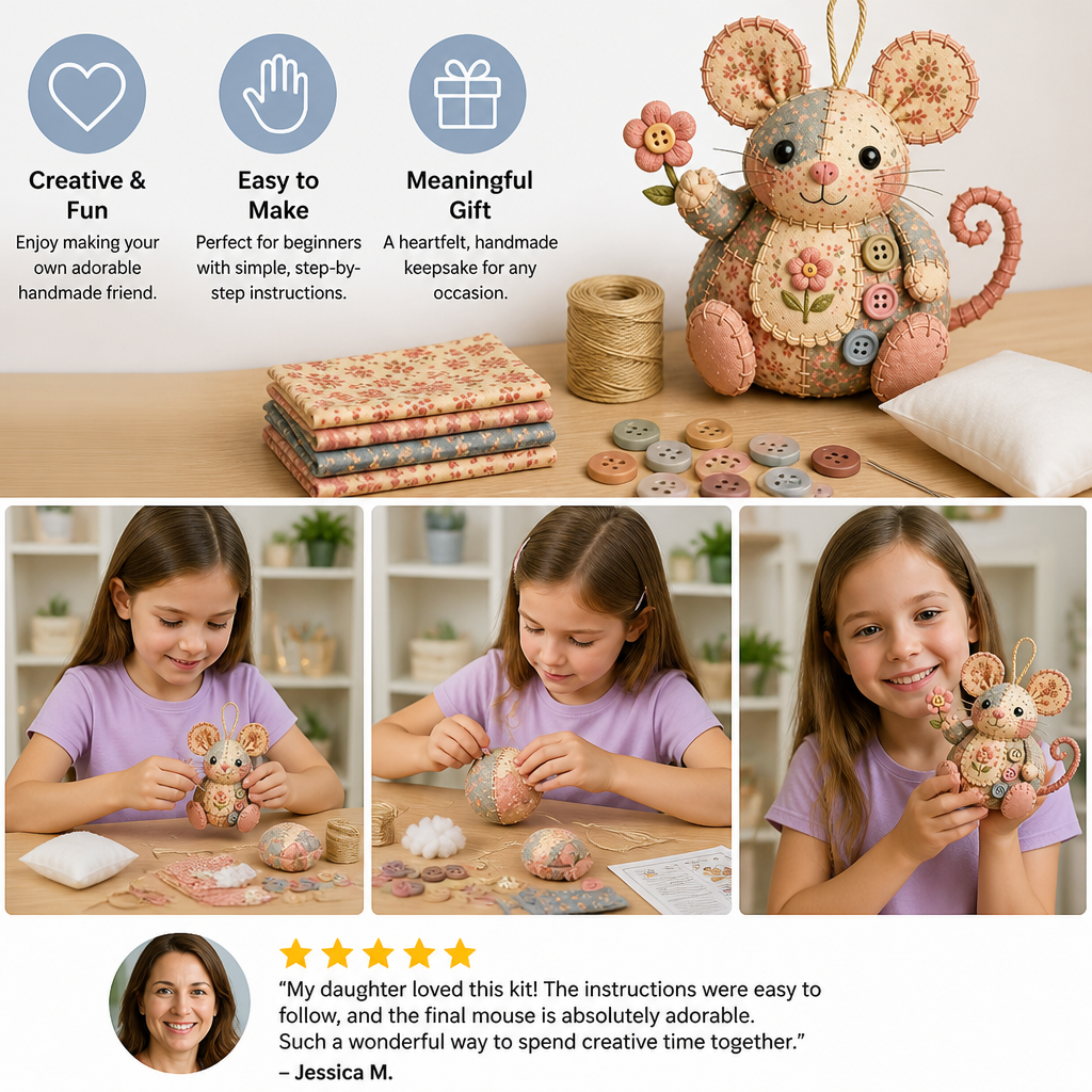 DIY Animal Sewing Kit – Handmade Fabric Ornament Craft Set