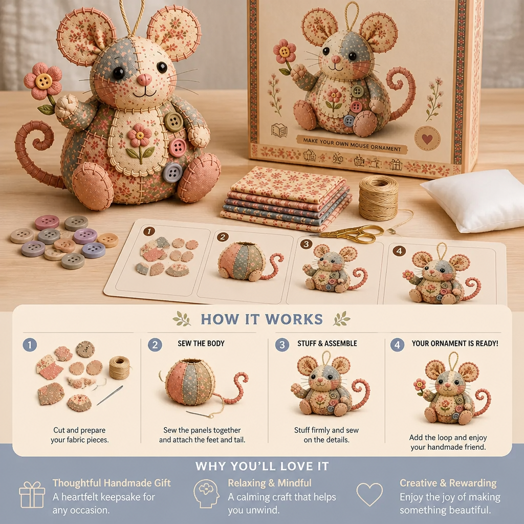 DIY Animal Sewing Kit – Handmade Fabric Ornament Craft Set