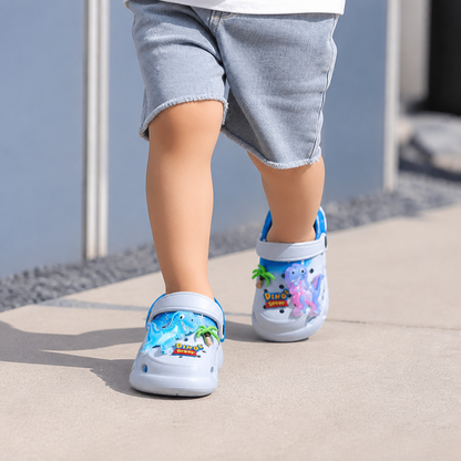 Kids’ LED Dinosaur Clogs – Light-Up Non-Slip Summer Garden & Beach Shoes