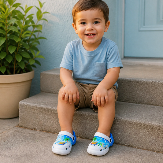 Kids’ LED Dinosaur Clogs – Light-Up Non-Slip Summer Garden & Beach Shoes