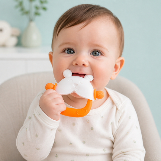 Bunny Baby Teething Mitten – Soft BPA-Free Silicone Gum Soother with Anti-Drop Wristband (3–18 Months)