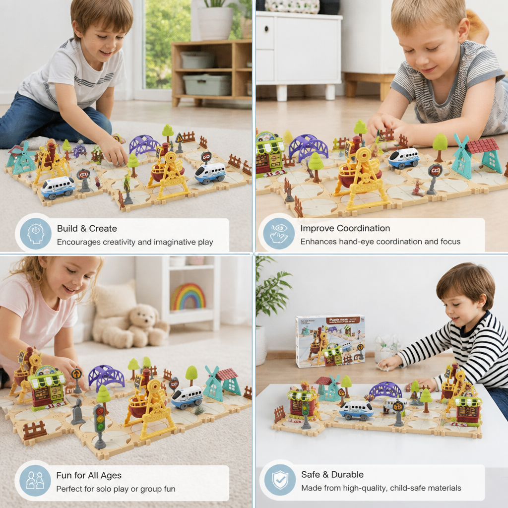 DIY Amusement Park Railway Building Set