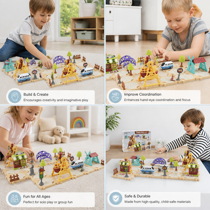 DIY Amusement Park Railway Building Set