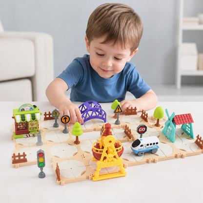 DIY Amusement Park Railway Building Set