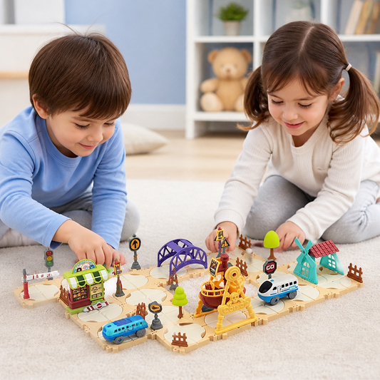 DIY Amusement Park Railway Building Set