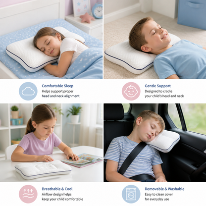 Ergonomic Neck Support Memory Foam Kids Pillow