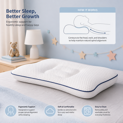 Ergonomic Neck Support Memory Foam Kids Pillow